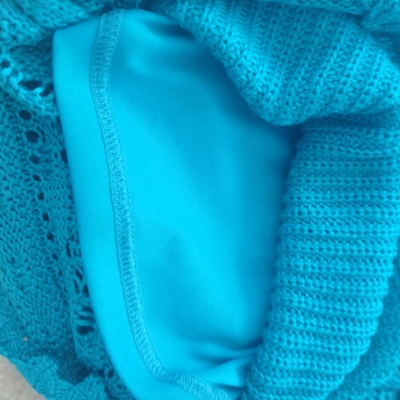 Willow & Wind Crochet Slip Dress Size S Fitted Teal. FL - Picture 5 of 8